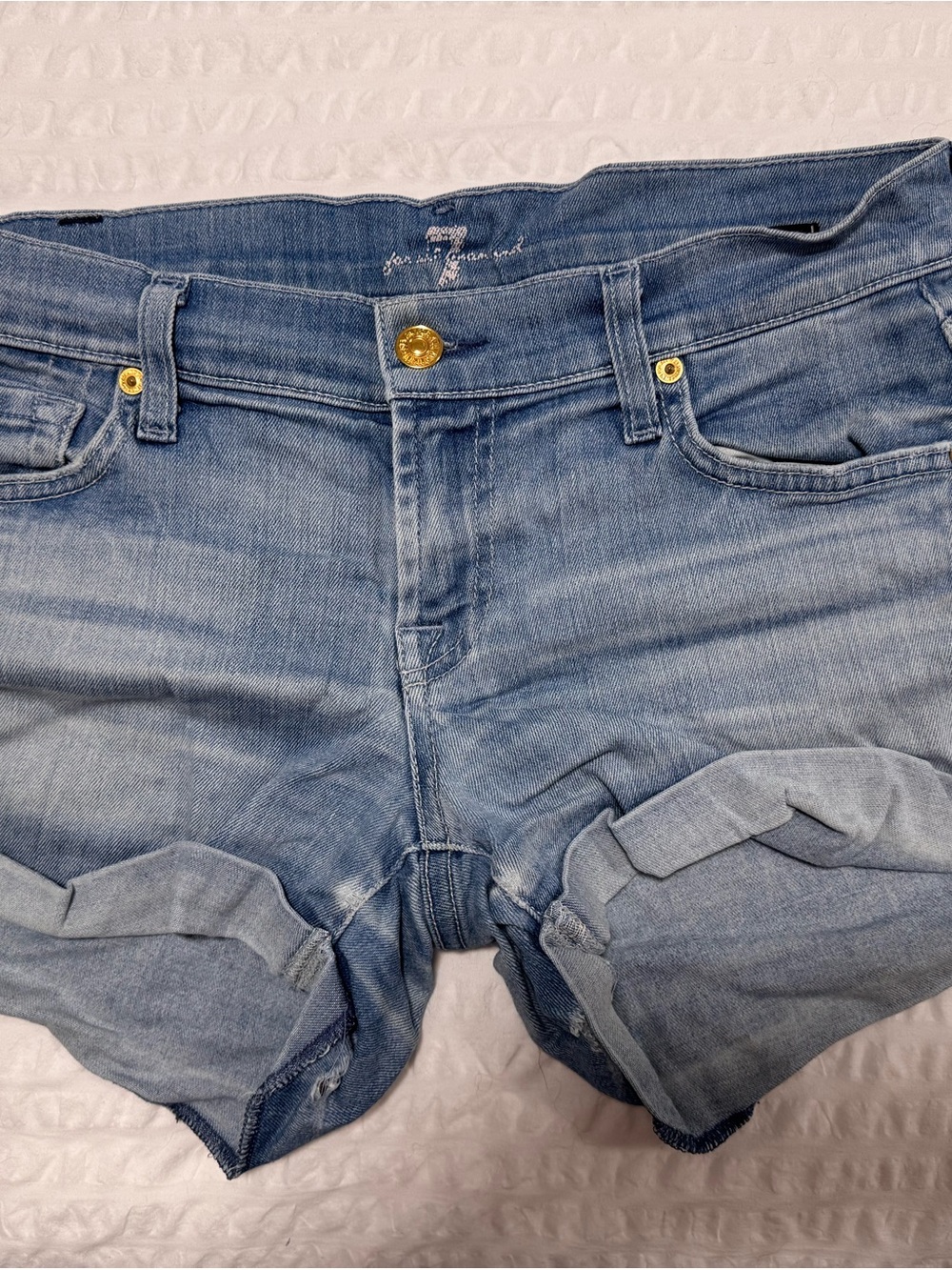 7 For All Mankind Light Blue Women’s Denim Jeans Shorts